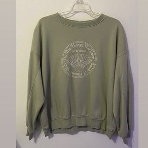 sage green crewneck